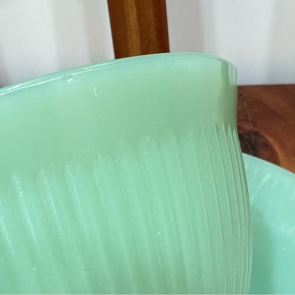 Vintage Fire King Jadeite Jane Ray Cup and Saucer Tea Coffee - Picture 2 of 5